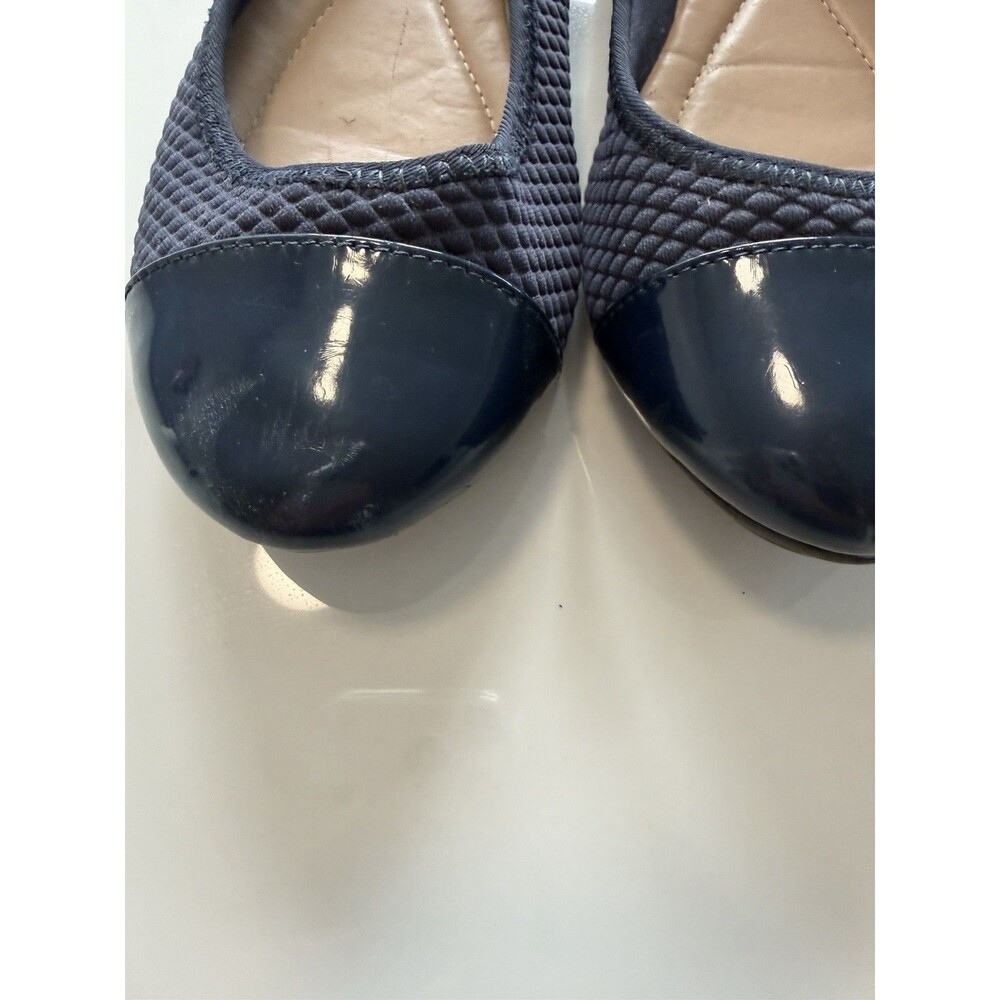 Alfani Stepflex Women’s 7M Navy Quilted Ballet Flats Patent Cap Toe Comfort - Picture 3 of 8